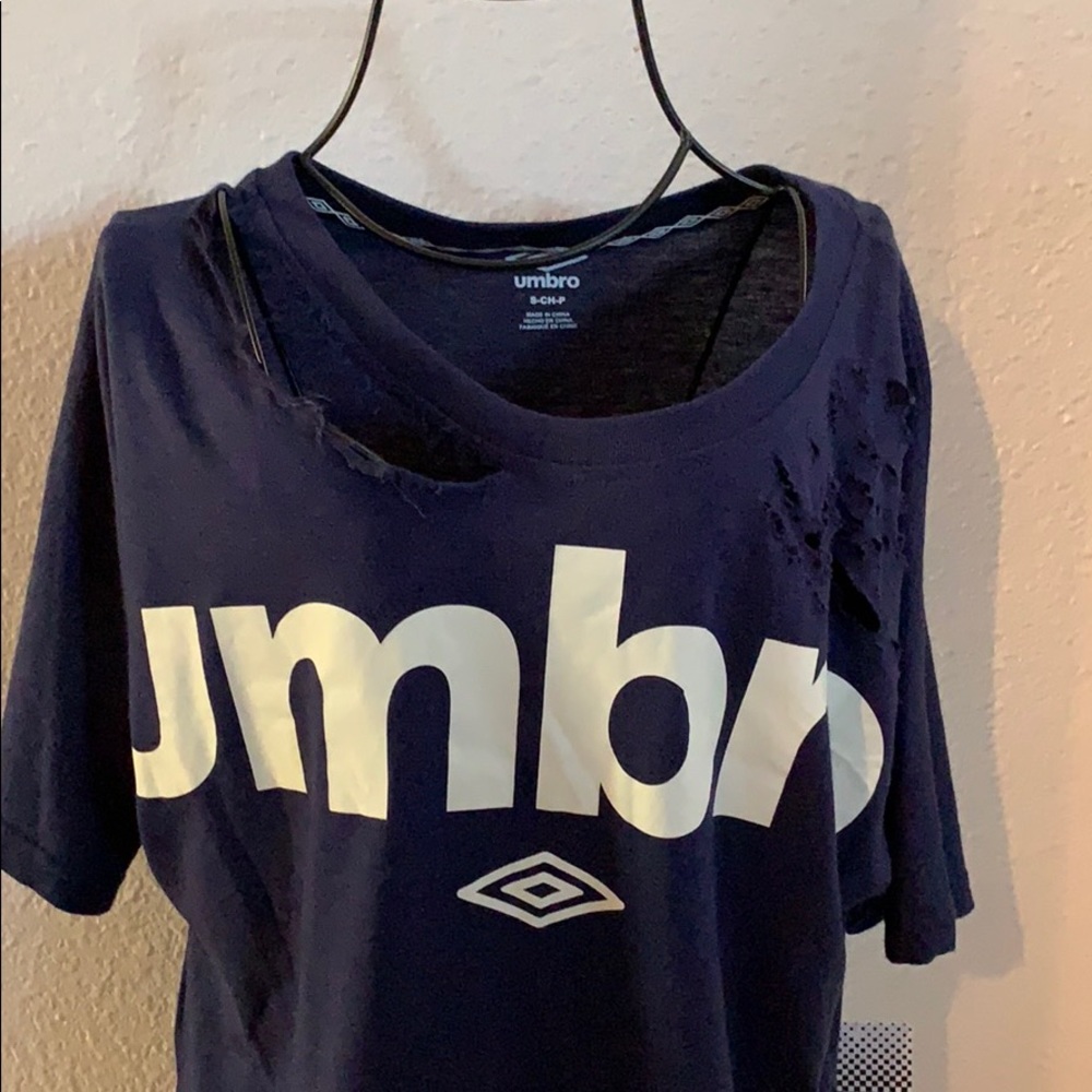 Umbro distressed tee with holes